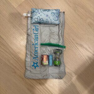 American Girl Doll Cozy Sleepover Bag and Pillow and Camping Items for 18" Doll